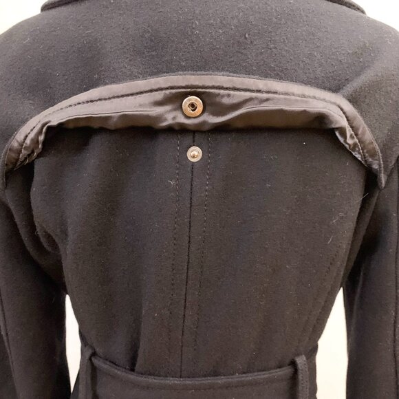 Kenneth Cole Black Wool Blend Trench Coat Size 4 - Picture 9 of 13